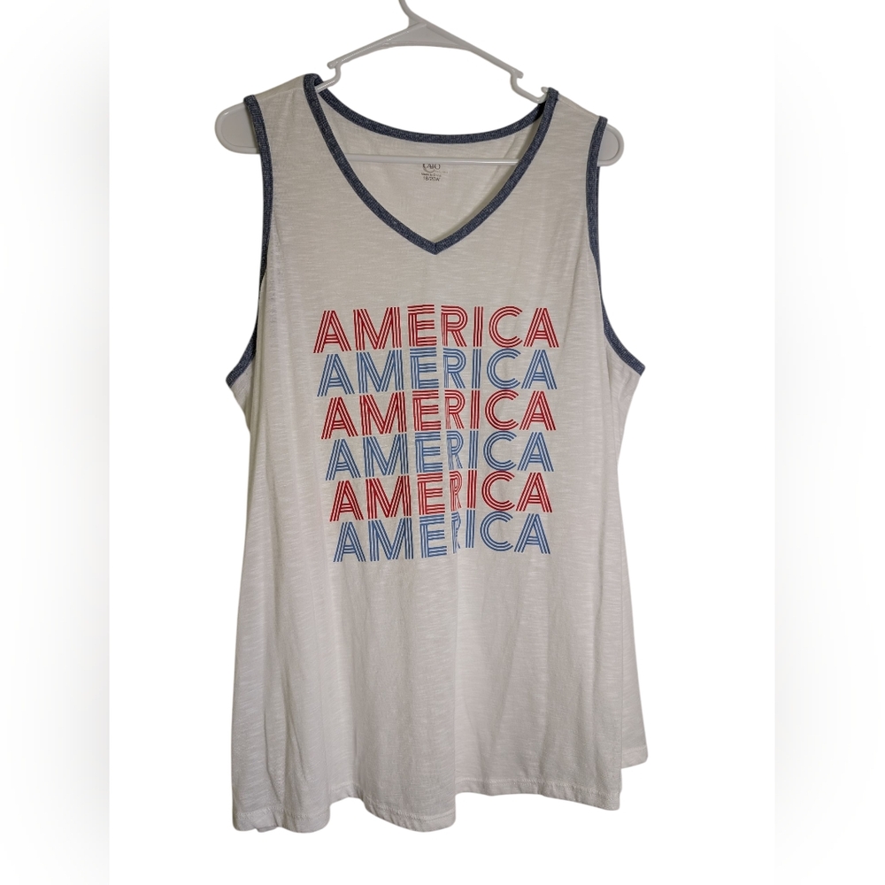 Cato White and Blue Tank Top with Stylish Design